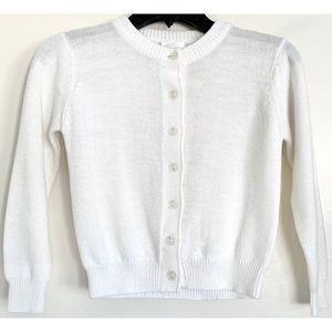 White Vintage Button Cardigan
